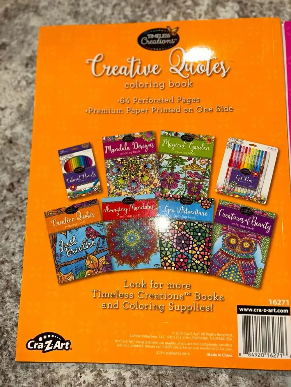 Cra-Z-Art Timeless Creations Creative Quotes and Mandala Designs Adult Coloring